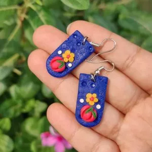 Small U-Shaped Cute Dangles in blue