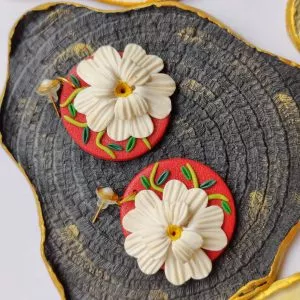 Round Floral Earrings (Multiple Colors)