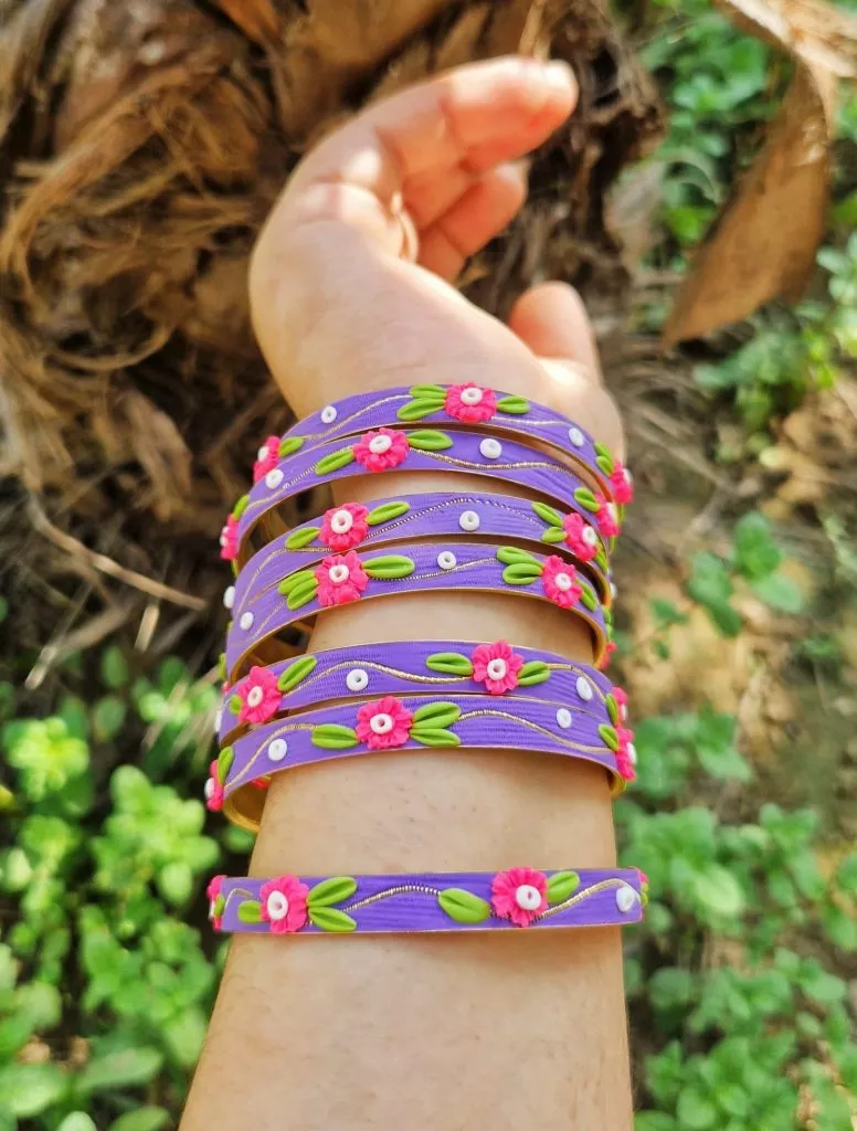 Handmade Fusion Bangles in Lavender